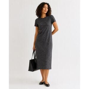 Umgee Oversized Gray Short Sleeved Sweater Dress Small
